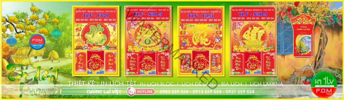 In Bìa Lịch Treo Tường Chữ Nổi