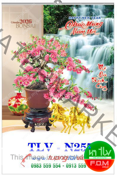 In lịch 5 tờ Cây cảnh
