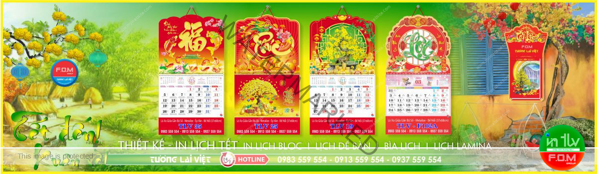 In Lịch Lò Xo Giữa 13 Tờ Bộ Số