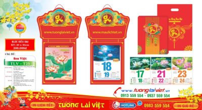 Mẫu Lịch Bloc Hoa Sen