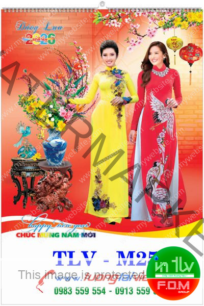 Lịch Treo Trường 7 Tờ Áo Dài