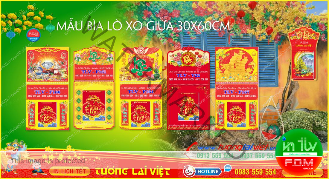 Mẫu Bìa Lịch Lò Xo Giữa Mini