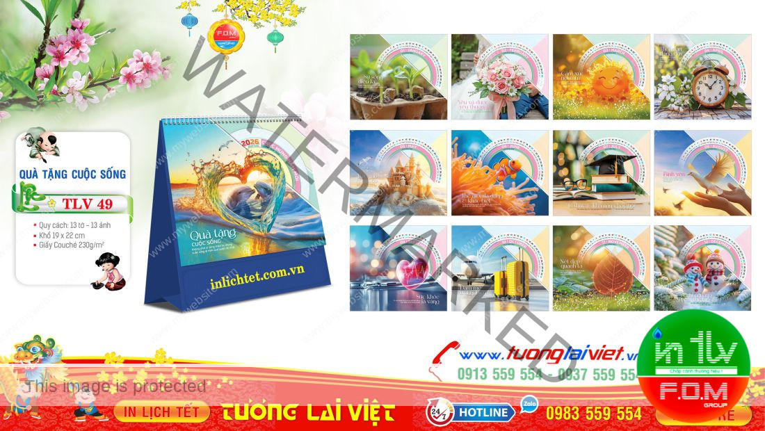 Mẫu Lịch Bàn Đứng Quà Tặng Cuộc Sống