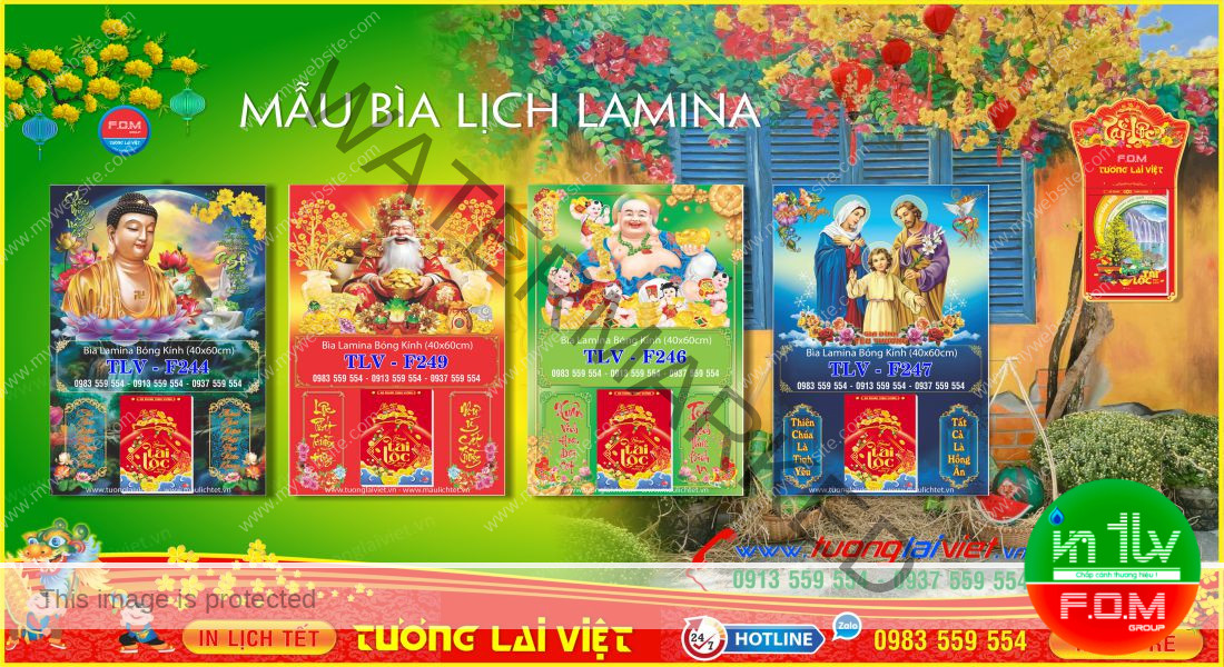 Mẫu Lịch Tết Laminate