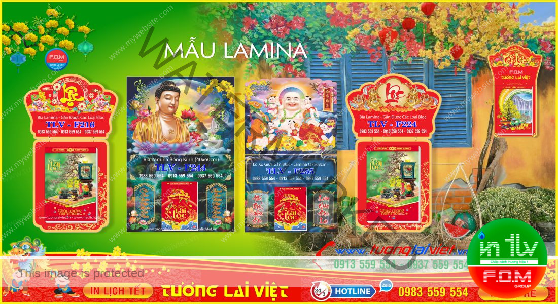 Mẫu Lịch Tết Gỗ Laminate